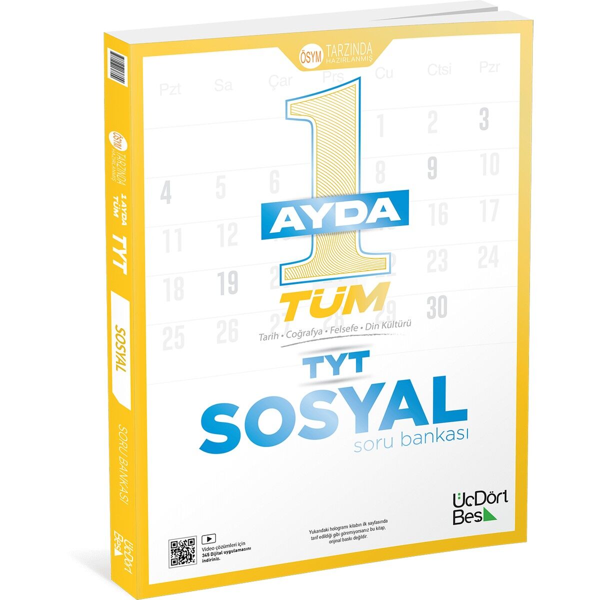 Üç Dört Beş Yayıncılık TYT Sosyal Bilgiler Soru Bankası 12. Sınıf Üniversite Hazırlık Tek Kitap