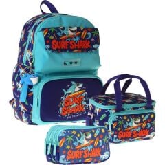 Kids Surf(Yeşil - Lacivert Renk) Erkek Çocuk Üçlü Ilkokul Okul Çantası Seti/takımı - SETKK-L5354A