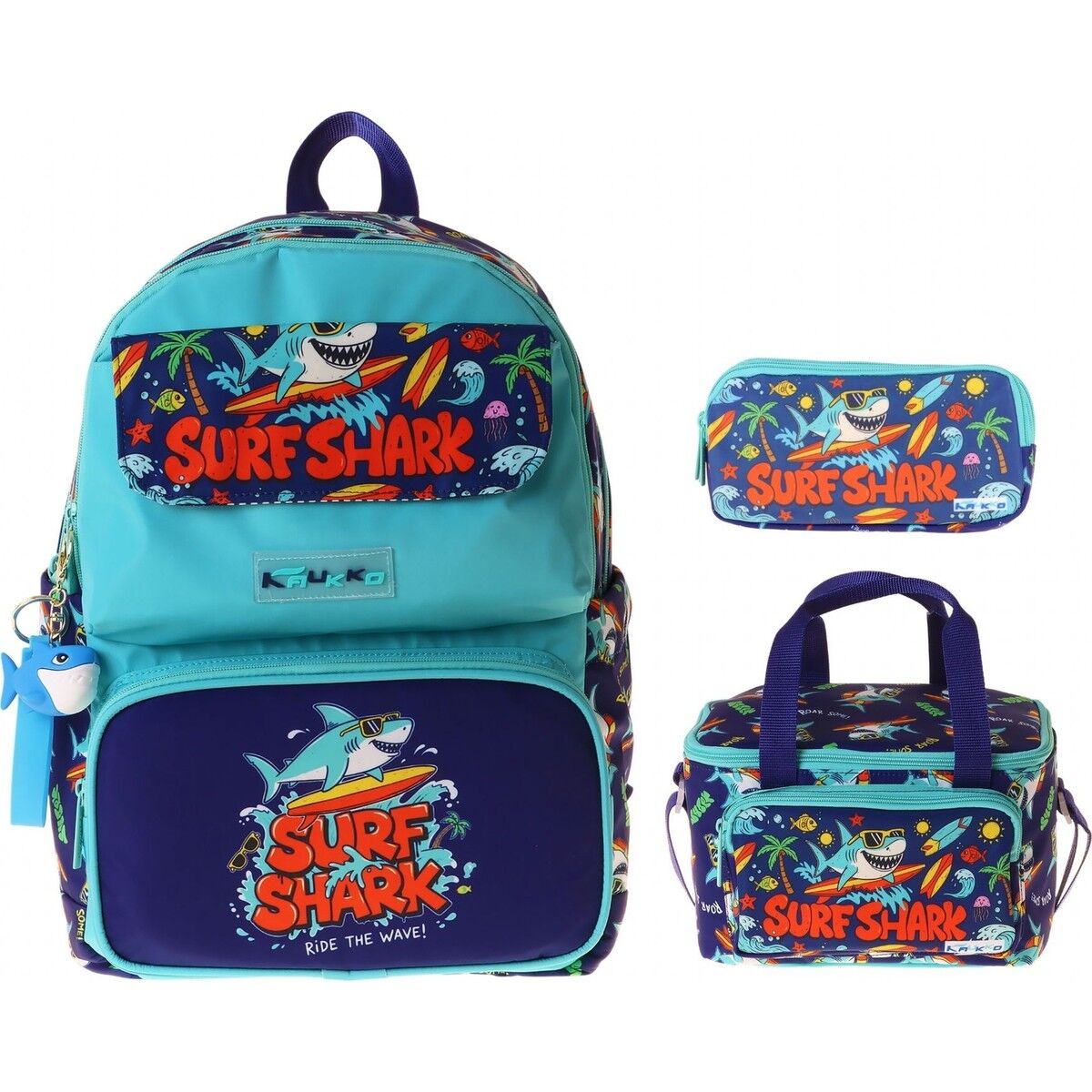 Kids Surf(Yeşil - Lacivert Renk) Erkek Çocuk Üçlü Ilkokul Okul Çantası Seti/takımı - SETKK-L5354A