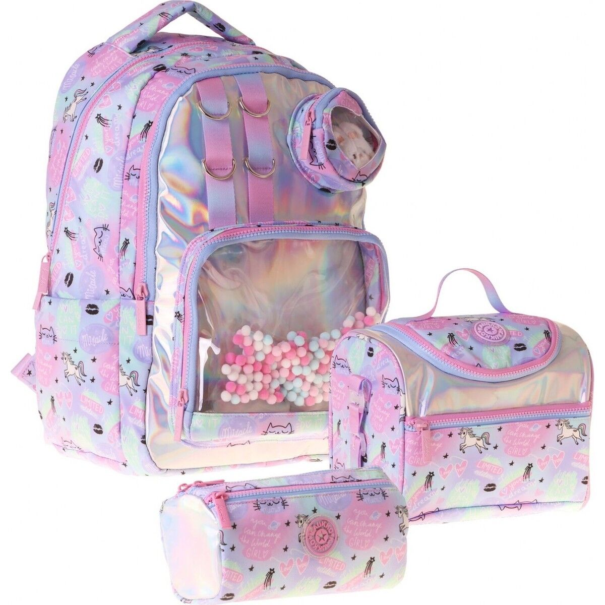 Kids Dream(Çok Renkli Renk) Kız Çocuk Üçlü Ilkokul Okul Çantası Seti/takımı - SETKK-L5343A