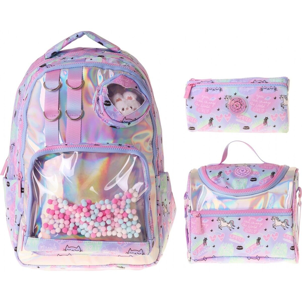 Kids Dream(Çok Renkli Renk) Kız Çocuk Üçlü Ilkokul Okul Çantası Seti/takımı - SETKK-L5343A