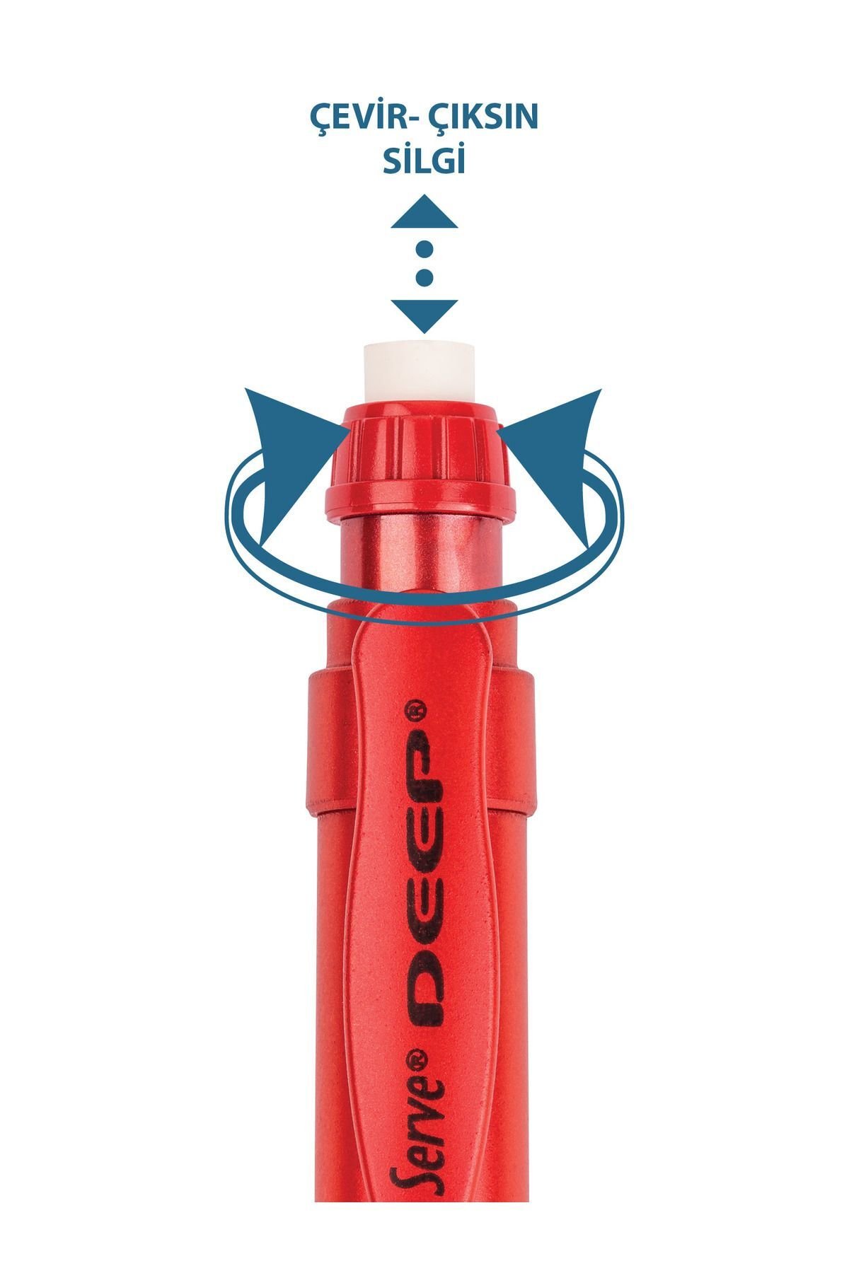 Serve Deep Mekanik Uçlu Kalem 0.7 mm Metalik Lav Kırmızı