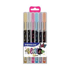 Pensan Jel Kalem Jely 1.0 MM Glıtter Simli Krş 6 Lı 2800