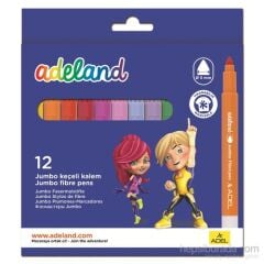 Adeland Jumbo Keçeli Kalem 12 Renk