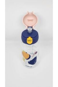 Pipetli Kilitli Trıtan Matara 600ml Mavi-Kutuda