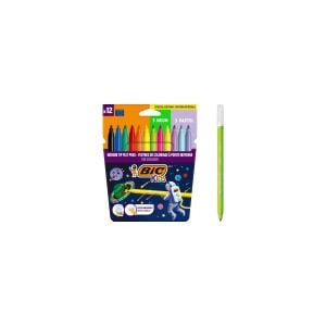 Bic Cosmo Keçeli Boya Kalemi 12 Renk (6 Standart + 3 Neon 3 Pastel)