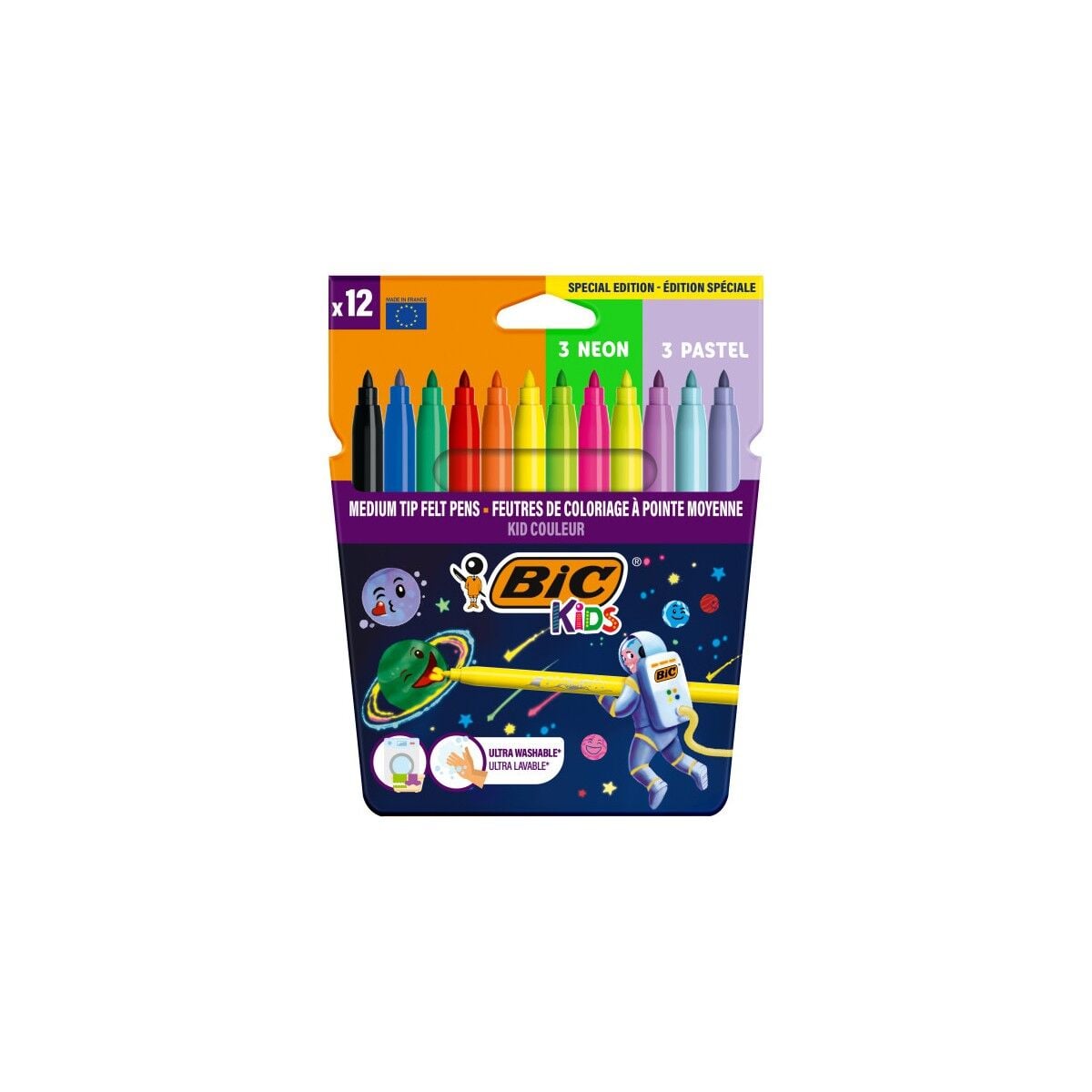 Bic Cosmo Keçeli Boya Kalemi 12 Renk (6 Standart + 3 Neon 3 Pastel)