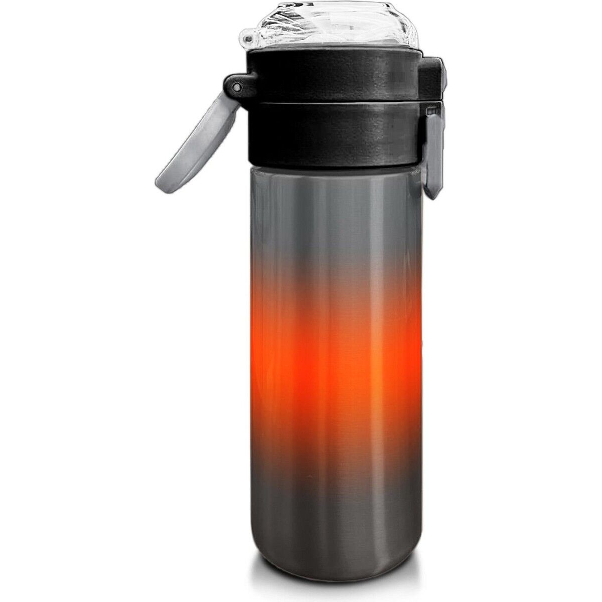 Coral High Kids Gri Turuncu Renk Geçişli Pipetli ve Direkt Içim Çelik Termos 500 ml 31949