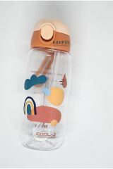 Pipetli Kilitli Trıtan Matara 600ml Turuncu-Kutuda