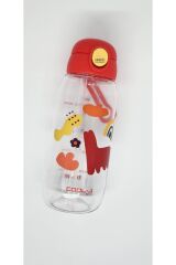 Pipetli Kilitli Trıtan Matara 600ml Kırmızı,Kutuda