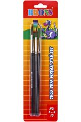 Brons Br-245 Resim Fırçası 3 'lü Set 6-8-10