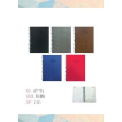 Liz 17x24 Termo Deri Spiralli Ajanda Siyah