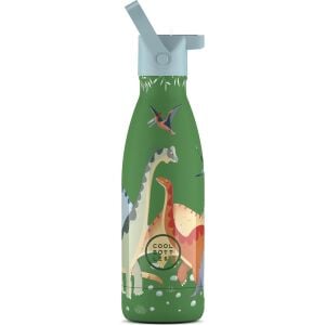 Cool Bottles Çelik Termos Pipetli Matara - The Kids Bottle - Jurassic Era 350ml