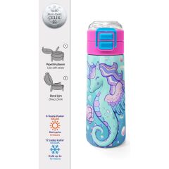 Coral Hıgh Çelik TERMOS(500 Ml)Coral High Kids Unicorn Denizatı Desenli Pipetli ve Direkt Içim Çelik Termos 500 ml 38138