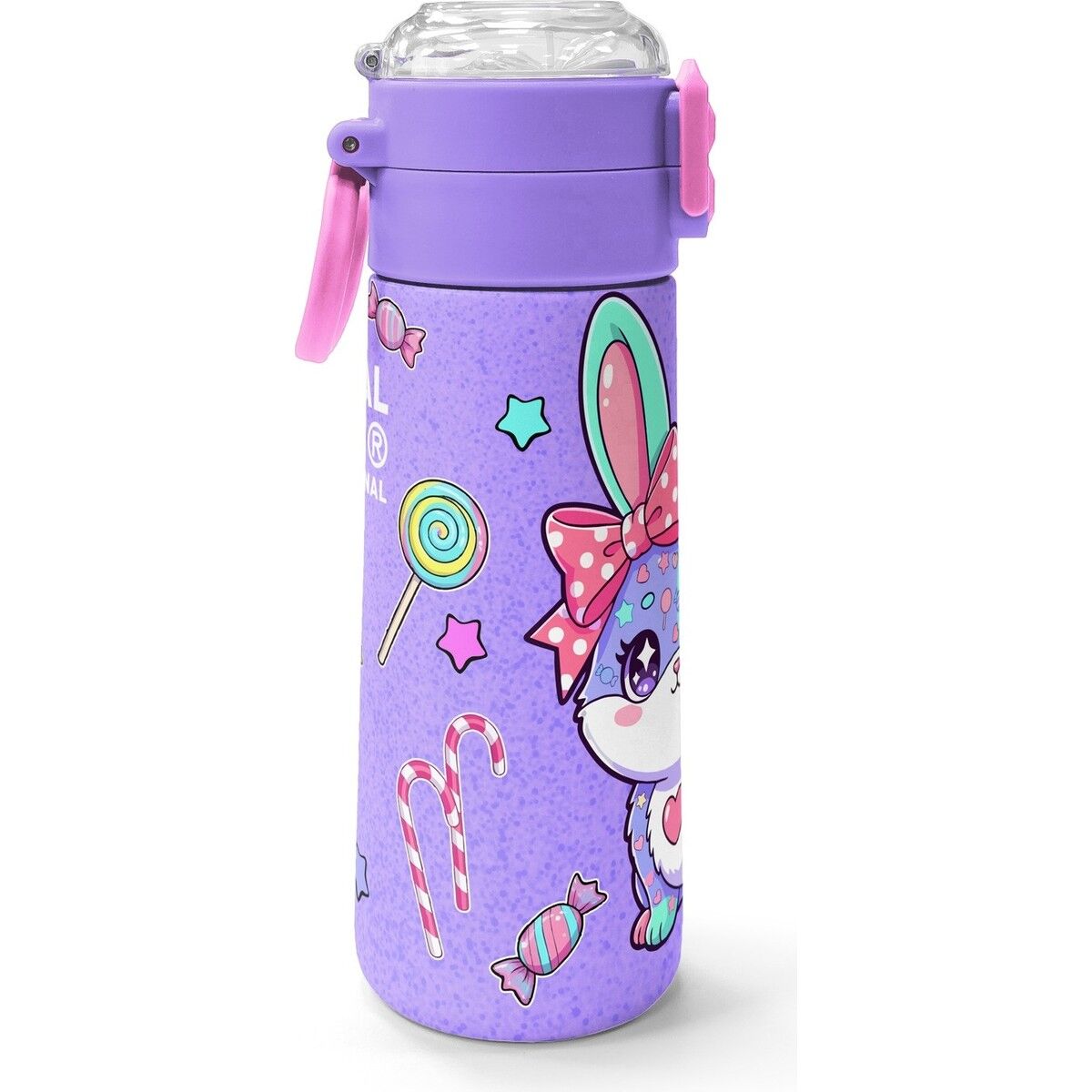 Coral High Kids Milka Su Yeşili Tavşan Desenli Pipetli ve Direkt Içim Çelik Termos 500 ml 38137