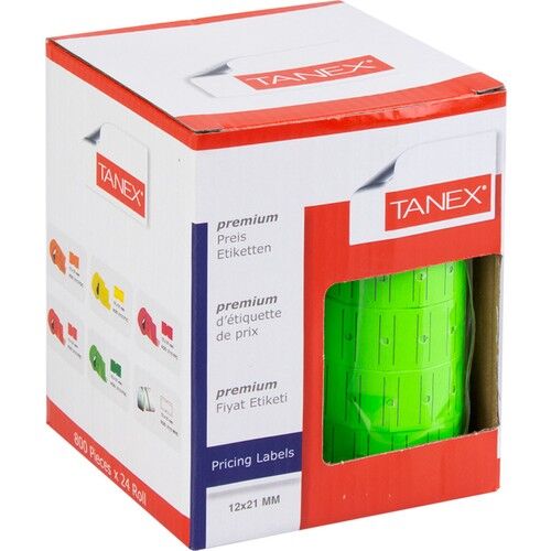 Tanex Etiketi Fosforlu Yeşil 12X21 ''24 Adet''