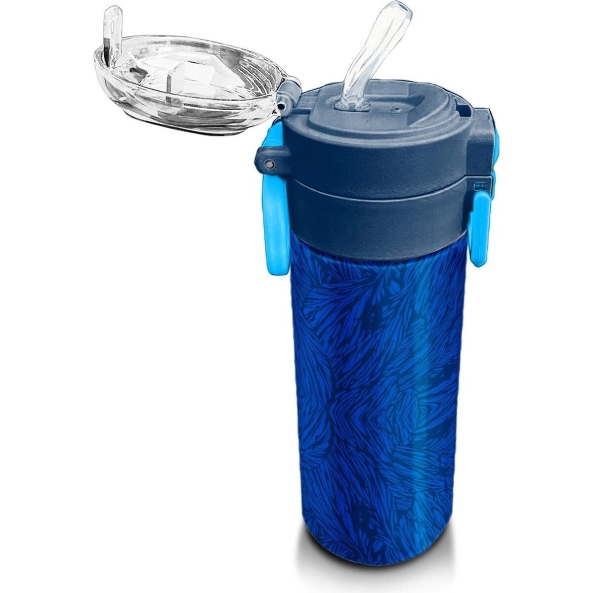 Coral High Kids Lacivert Saks Futbol Desenli Pipetli ve Direkt Içim Çelik Termos 500 ml 31897
