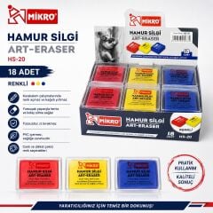 Hamur Silgi Pl Kutu Hs-20 18 Li Paket Çok Renkli