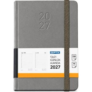 2027 Cilt Bezli Günlük Ajanda 139-erk Eko 13x21 Gri