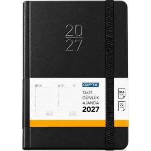 2027 Cilt Bezli Günlük Ajanda 139-erk Eko 13x21 Siyah