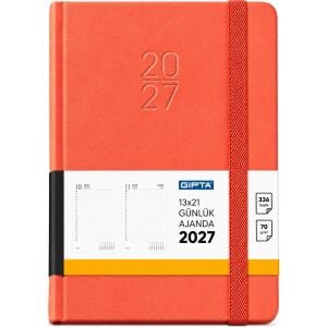 2027 Cilt Bezli Günlük Ajanda 139-erk Eko 13x21 Turuncu