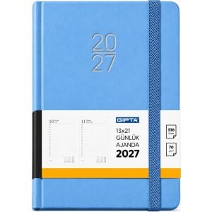 2027 Cilt Bezli Günlük Ajanda 139-erk Eko 13x21 Mavi