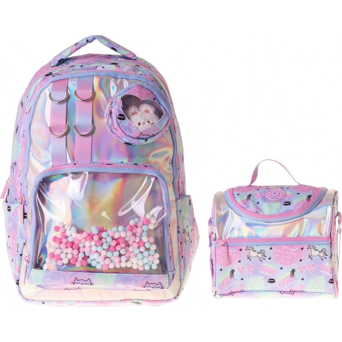 Kids Dream Kız Çocuk Çok Renkli Ilkokul Sırt Çantası ve Beslenme Çanta Seti - SETKK-L5343B