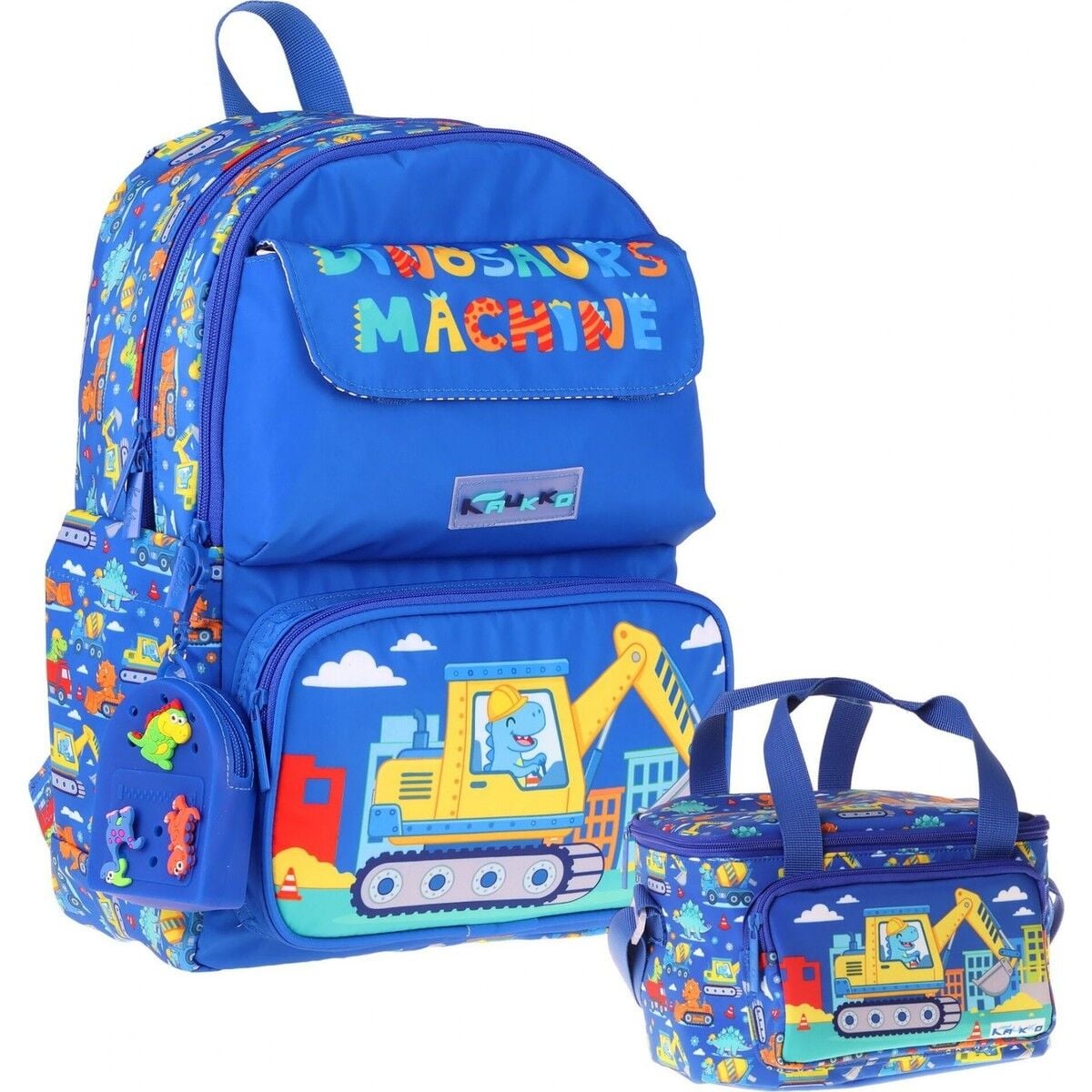 Kids Mechanic Erkek Çocuk Mavi - Sarı Ilkokul Sırt Çantası ve Beslenme Çanta Seti - SETKK-L5369B