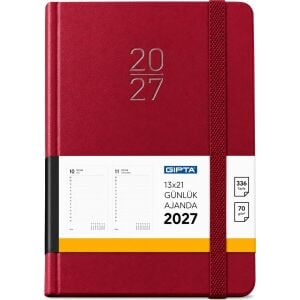 2027 Cilt Bezli Günlük Ajanda 139-erk Eko 13x21 Kırmızı