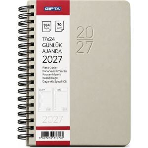Gıpta 406-Sek 17x24 Günlük Ajanda Eko Spiralli Krem