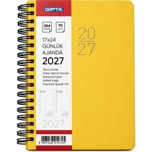 Gıpta 406-Sek 17x24 Günlük Ajanda Eko Spiralli Sarı