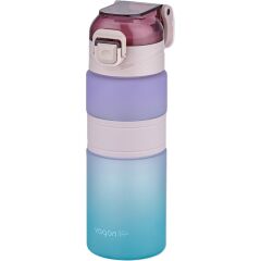 Vagonlife Çift Renk 600 ml Kaydırmaz Silikon Gövde Rahat Içim Pipetsiz Motivasyon Su Matarası