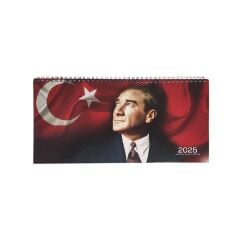 Keskin 2025-Aj-66 16*33,5 Spr.Haftalık Masa Ajandası-Atatürk