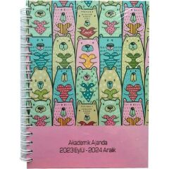 LİZ 17X24 KUŞEKAPAK SPİRALLİ AKADEMİK AJANDA-Ayıcık