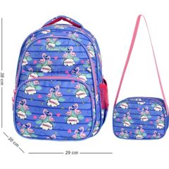 Oval İlkokul Çantası (mavi Flamingo)