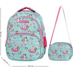 Oval İlkokul Çantası (turkuaz Flg)