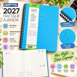 Gıpta 20x28 222-Sek Ajanda A.Mavi 2027