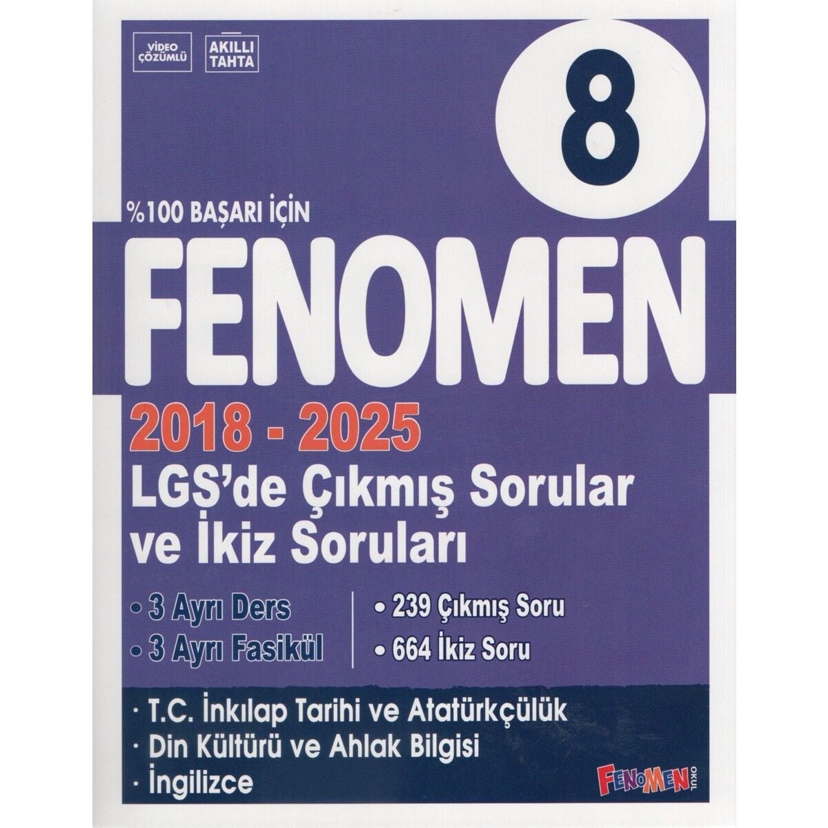 Fenomen 8 LGS (İnkılap-Din-İngilizce) Çıkmış Sorular Ve İkiz Sorular Seti (2018-2025))