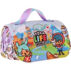 Wow Generation Kaukko Kids Taşıma Askılı Kız Çocuk Toca Life Baskılı Şık Kalem Çantası (Lila - Turkuaz) - L5340