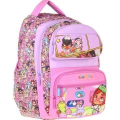 Kaukko Kids Beş Bölmeli Kız Çocuk Nagy Baskılı Pembe Ilkokul Okul Sırt Çantası - L5333