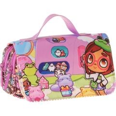 Wow Generation Kaukko Kids Taşıma Askılı Kız Çocuk Nagy Baskılı Şık Kalem Çantası (Pembe) - L5335