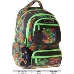 Kaukko Kids Erkek Çocuk Street Dinazor Baskılı (Street) Altı Bölmeli Ilkokul Sırt Çantası - L5414