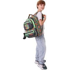 Kaukko Kids Erkek Çocuk Street Dinazor Baskılı (Street) Altı Bölmeli Ilkokul Sırt Çantası - L5414