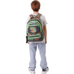Kaukko Kids Erkek Çocuk Street Dinazor Baskılı (Street) Altı Bölmeli Ilkokul Sırt Çantası - L5414