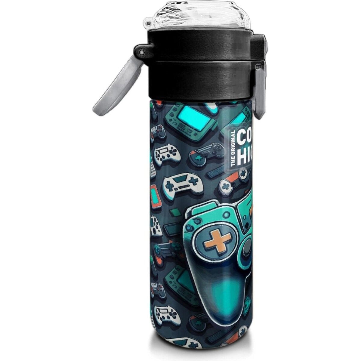 Coral High Kids Nefti Gamer Desenli Pipetli ve Direkt Içim Çelik Termos 500 ml 31861
