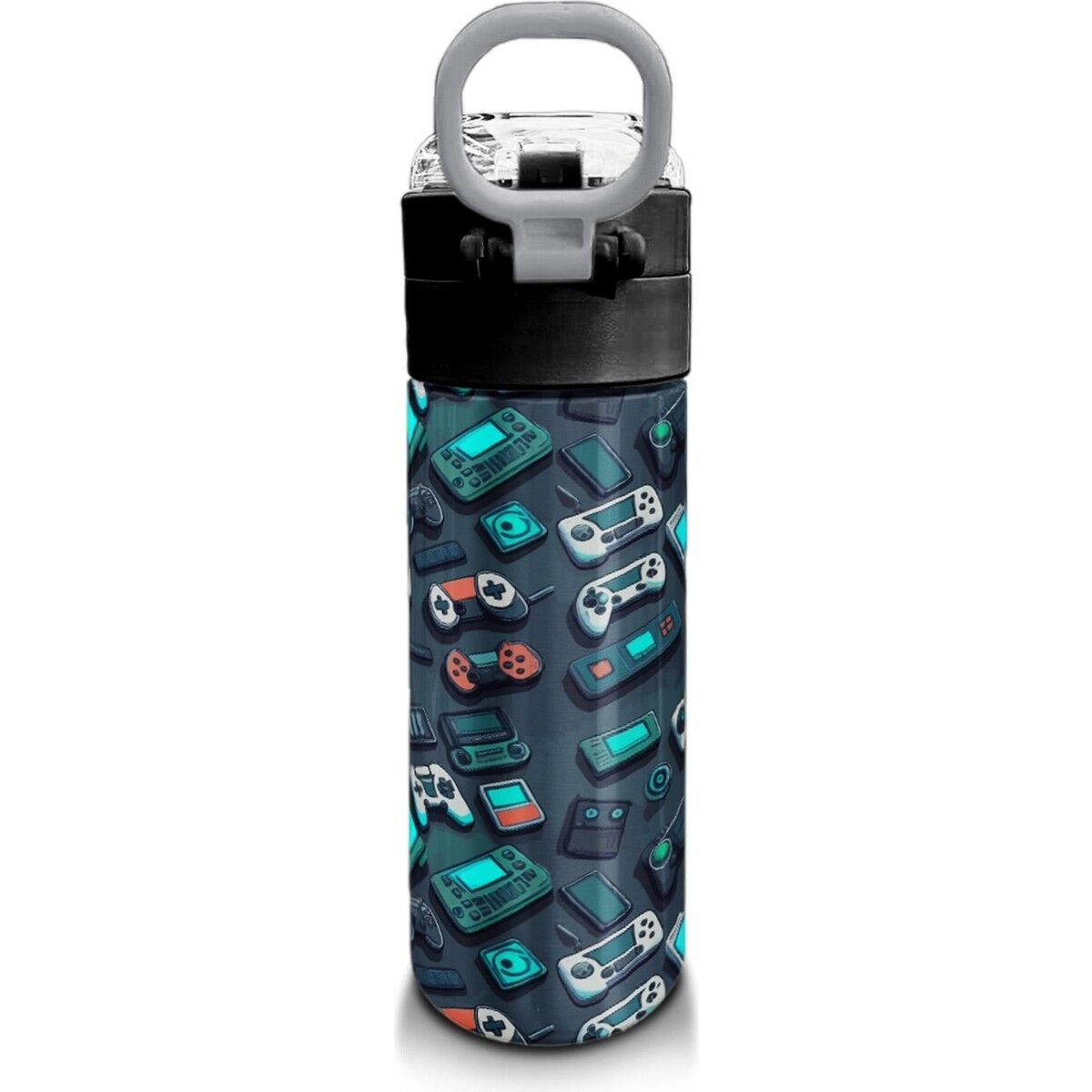 Coral High Kids Nefti Gamer Desenli Pipetli ve Direkt Içim Çelik Termos 500 ml 31861