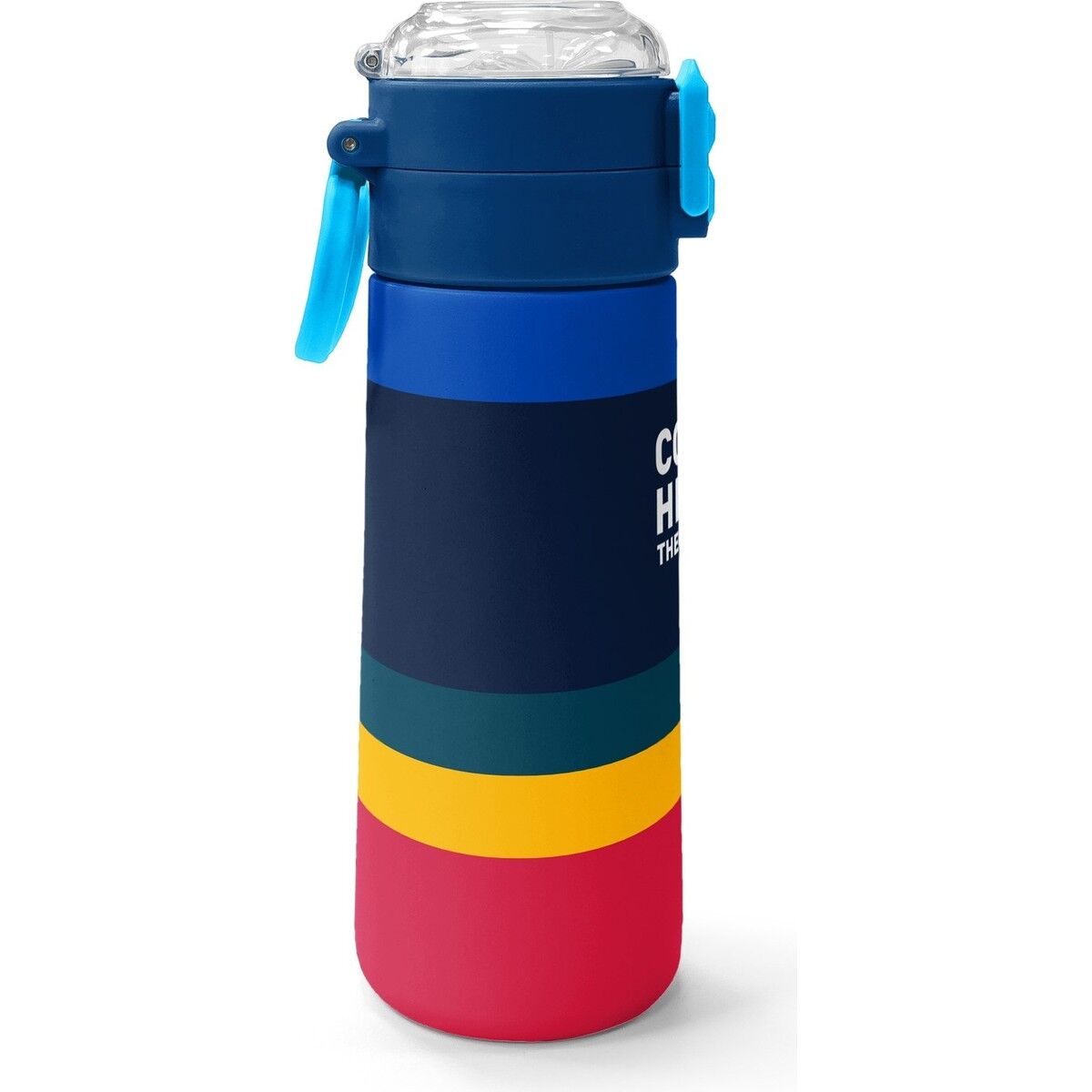 Coral High Kids Renkli Çizgi Desenli Pipetli ve Direkt Içim Çelik Termos 500 ml 38122
