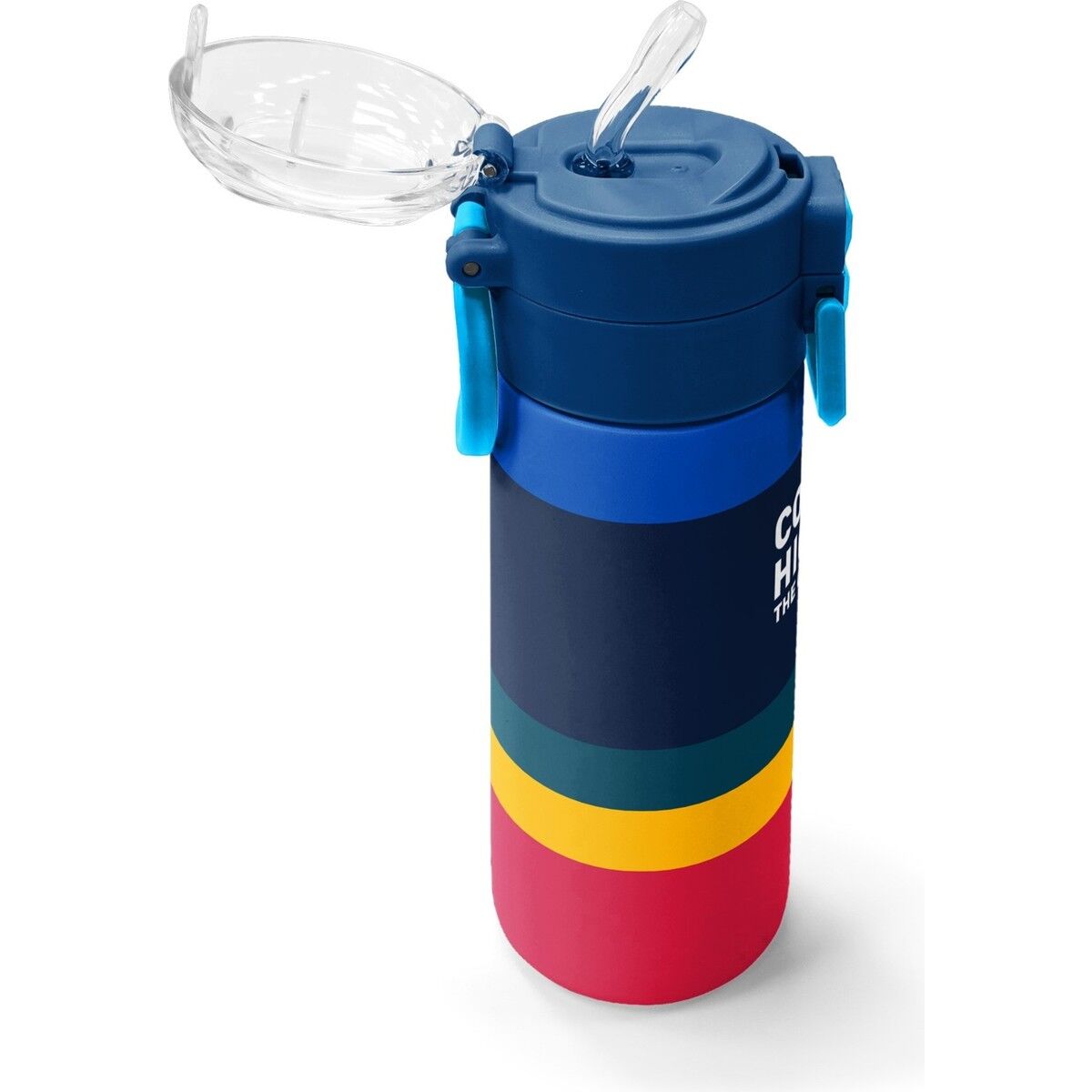 Coral High Kids Renkli Çizgi Desenli Pipetli ve Direkt Içim Çelik Termos 500 ml 38122