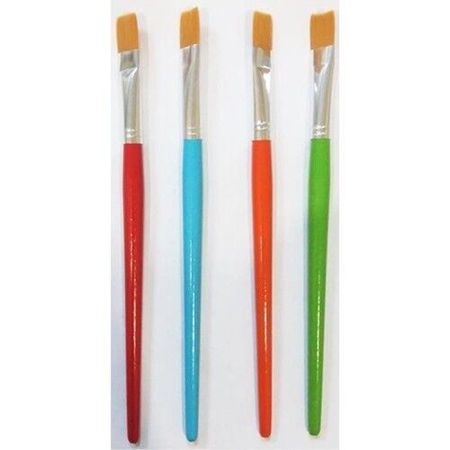 Fanart Academy Seri 536csentetik Kıl Yassı Fırça (renkli Sap) No:10