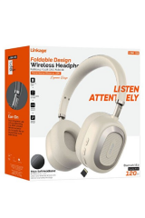 Lbk-08 Bluetooth 6.0 Kulak Üstü Kulaklık Katlanabilir Kablosuz Headphone 300MAH Uzun Pil Ömrü Beyaz